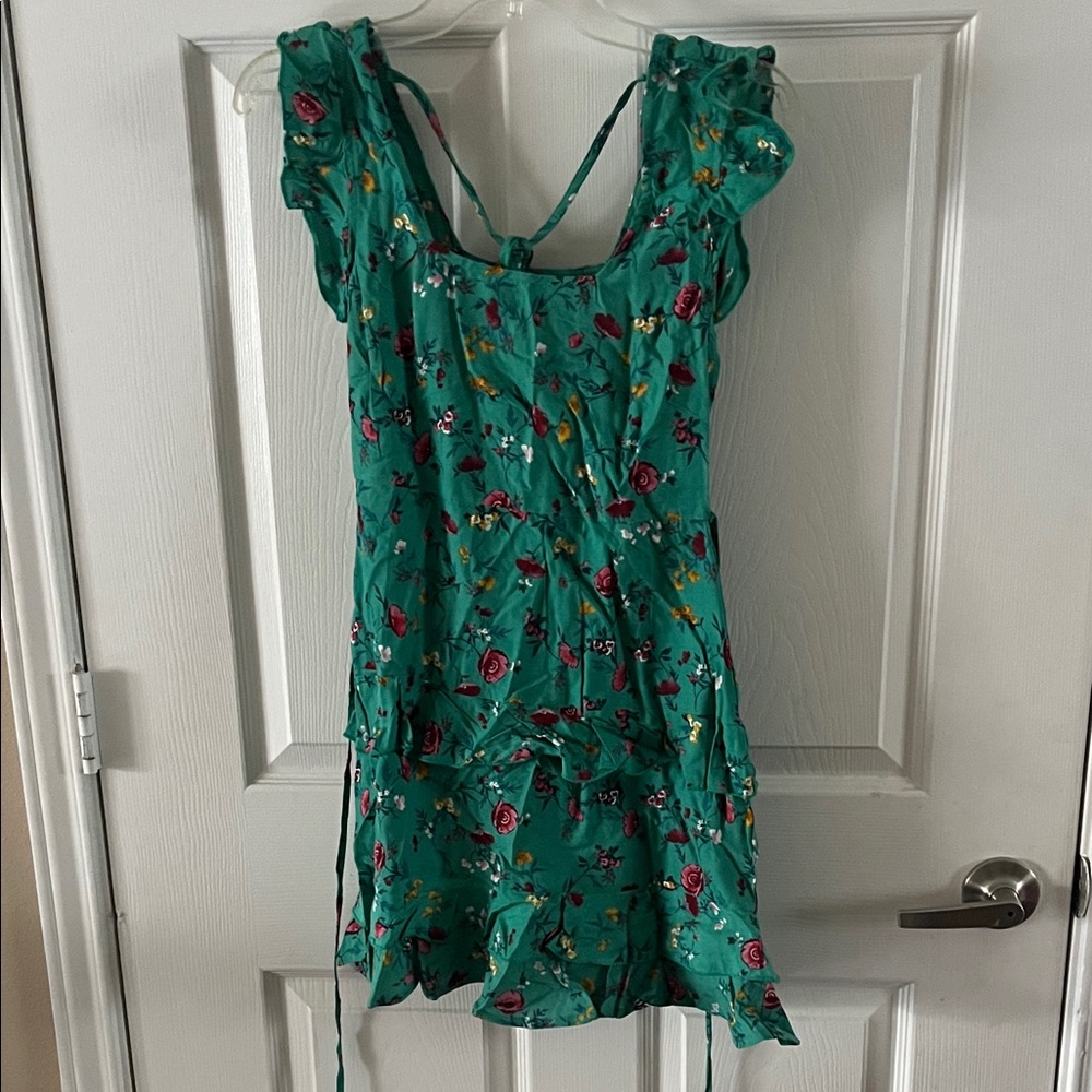 FINAL PRICE Band of Gypsies Green Floral Mini Dress